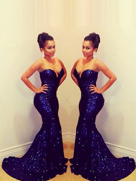 Sexy Sweetheart Long Blue Sequins Prom Evening Formal Dresses 99602092