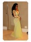 One Sleeve Long Yellow Lace Appliques See Through Prom Evening Formal Dresses 99602100