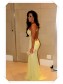 One Sleeve Long Yellow Lace Appliques See Through Prom Evening Formal Dresses 99602100