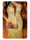 One Sleeve Long Yellow Lace Appliques See Through Prom Evening Formal Dresses 99602100