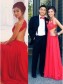 Long Red Lace Chiffon Prom Formal Evening Party Dresses 996021065