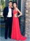 Long Red Lace Chiffon Prom Formal Evening Party Dresses 996021065