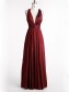 Long V-Neck Burgundy Prom Formal Evening Party Dresses 996021067