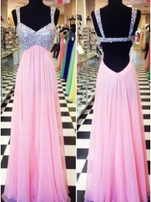 Beaded Long Pink Chiffon Prom Formal Evening Party Dresses 996021073 Beaded Long Pink Chiffon Prom Formal Evening Party Dresses 996021073