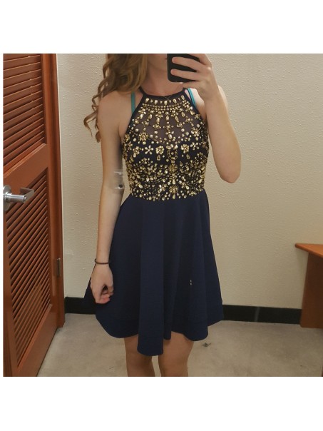 A-Line Beaded Prom Homecoming Cocktail Graduation Dresses 996021081