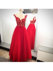 Long Red Lace Appliques Prom Formal Evening Party Dresses 996021084 Long Red Lace Appliques Prom Formal Evening Party Dresses 996021084