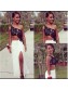 Black Lace White One-Shoulder Long Prom Formal Evening Party Dresses 996021089