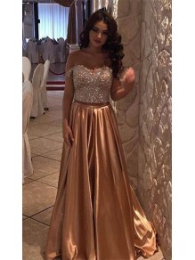 Off-the-Shoulder Beaded Long Prom Formal Evening Party Dresses 996021092