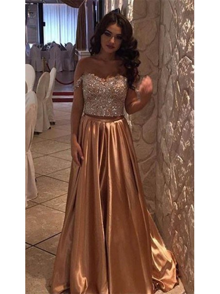 Off-the-Shoulder Beaded Long Prom Formal Evening Party Dresses 996021092