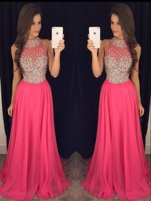 Beaded Long Chiffon Prom Formal Evening Party Dresses 996021094