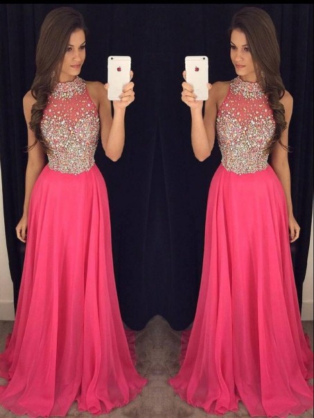 Beaded Long Chiffon Prom Formal Evening Party Dresses 996021094