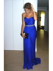 Long Blue Beaded Prom Formal Evening Party Dresses 996021098