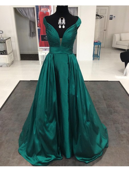 Long Green V-Neck Prom Formal Evening Party Dresses 996021110 Long Green V-Neck Prom Formal Evening Party Dresses 996021110