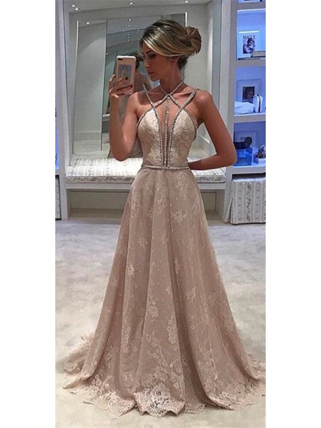 A-Line Beaded Lace Prom Formal Evening Party Dresses 996021113