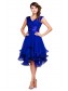 Short Royal Blue V-Neck Homecoming Prom Evening Party Dresses 996021125