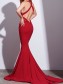 Sexy Red Mermaid Long Prom Formal Evening Party Dresses with Criss Criss Back 996021137
