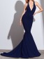 Sexy Red Mermaid Long Prom Formal Evening Party Dresses with Criss Criss Back 996021137