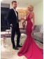 Sexy Red Mermaid Long Prom Formal Evening Party Dresses with Criss Criss Back 996021137