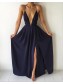 Deep V-Neck Spaghetti Straps Criss Cross Back Prom Formal Evening Party Dresses 996021138