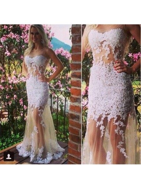 Lace Appliques Long Prom Formal Evening Party Dresses 996021140