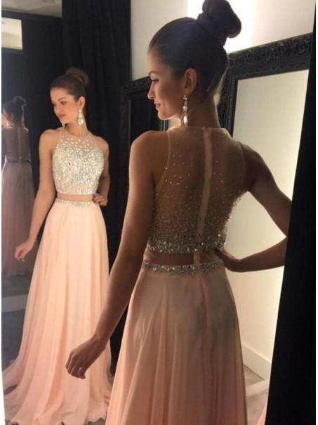 Beaded Two Pieces See Through Long Prom Evening Formal Dresses 99602115 Beaded Two Pieces See Through Long Prom Evening Formal Dresses 99602115