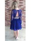 Beaded Lace Two Pieces Long Sleeves Prom Formal Evening Party Dresses 996021162