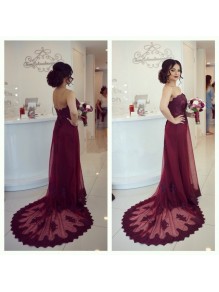 Long Burgundy Lace Prom Formal Evening Party Dresses 996021165 Long Burgundy Lace Prom Formal Evening Party Dresses 996021165