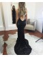 Long Navy Blue Sequins Prom Formal Evening Party Dresses 996021166
