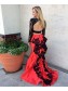 Mermaid Long Sleeves Lace Black White Prom Formal Evening Party Dresses 996021169