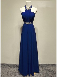 Long Blue Beaded Prom Formal Evening Party Dresses 996021173