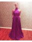 High Neck Sequins Long Prom Formal Evening Party Dresses 996021177