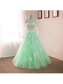 Long Sleeves Lace Mint Green Prom Formal Evening Party Dresses 996021181 Long Sleeves Lace Mint Green Prom Formal Evening Party Dresses 996021181