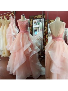 Long Pink Beaded Lace Prom Formal Evening Party Dresses 996021187 Long Pink Beaded Lace Prom Formal Evening Party Dresses 996021187