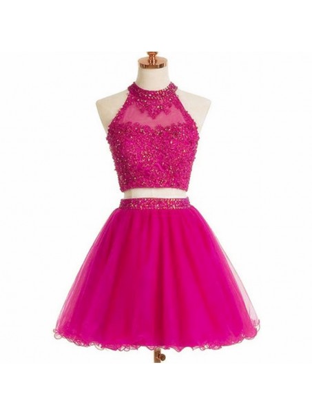 Beaded Lace Two Pieces Short Prom Homecoming Cocktail Graduation Dresses 996021188