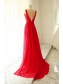 Long Blue Lace Chiffon V-Neck Prom Formal Evening Party Dresses 996021189