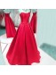 Long Blue Satin Prom Formal Evening Party Dresses 996021195
