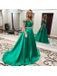 Beaded Long Green Off-the-Shoulder Prom Formal Evening Party Dresses 996021199