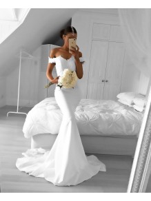 Long White Mermaid Off-the-Shoulder Long Prom Formal Evening Party Dresses 996021205 Long White Mermaid Off-the-Shoulder Long Prom Formal Evening Party Dresses 996021205