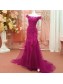Long Red Beaded Lace Appliques Prom Formal Evening Party Dresses 996021206
