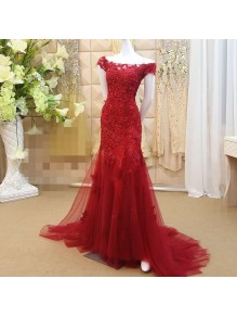 Long Red Beaded Lace Appliques Prom Formal Evening Party Dresses 996021206 Long Red Beaded Lace Appliques Prom Formal Evening Party Dresses 996021206