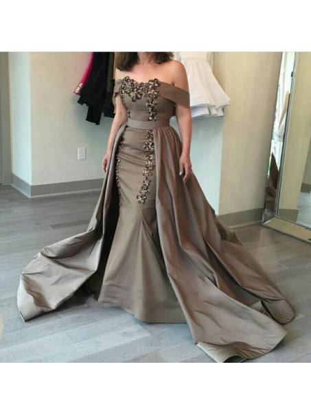 Mermaid Off-the-Shoulder Silver Long Prom Formal Evening Party Dresses 996021210