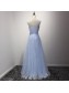 A-Line Long Blue Lace Prom Formal Evening Party Dresses 996021220