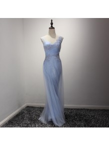 A-Line Long Blue Lace Prom Formal Evening Party Dresses 996021220 A-Line Long Blue Lace Prom Formal Evening Party Dresses 996021220