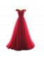Long Red Off-the-Shoulder Prom Formal Evening Party Dresses 996021221