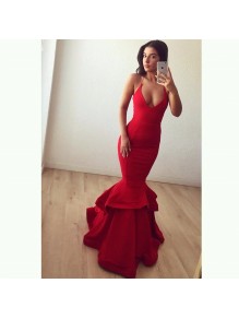 Mermaid V-Neck Long Red Prom Formal Evening Party Dresses 996021239 Mermaid V-Neck Long Red Prom Formal Evening Party Dresses 996021239