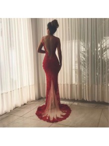 Sexy Deep V-Back Mermaid Lace Long Red Prom Formal Evening Party Dresses 996021240 Sexy Deep V-Back Mermaid Lace Long Red Prom Formal Evening Party Dresses 996021240