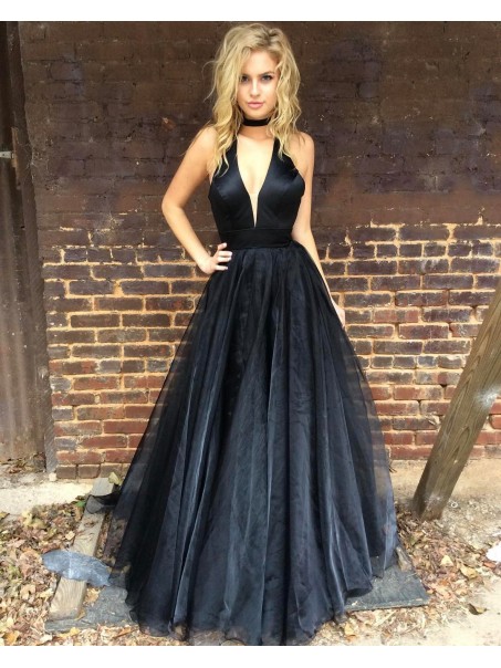 Long Black V-Neck Prom Formal Evening Party Dresses 996021242 Long Black V-Neck Prom Formal Evening Party Dresses 996021242