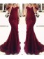 Mermaid Off-the-Shoulder Beaded Lace Appliques Long Prom Formal Evening Party Dresses 996021243