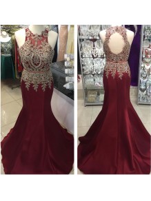 Mermaid Lace Appliques Keyhole Back Long Prom Formal Evening Party Dresses 996021262