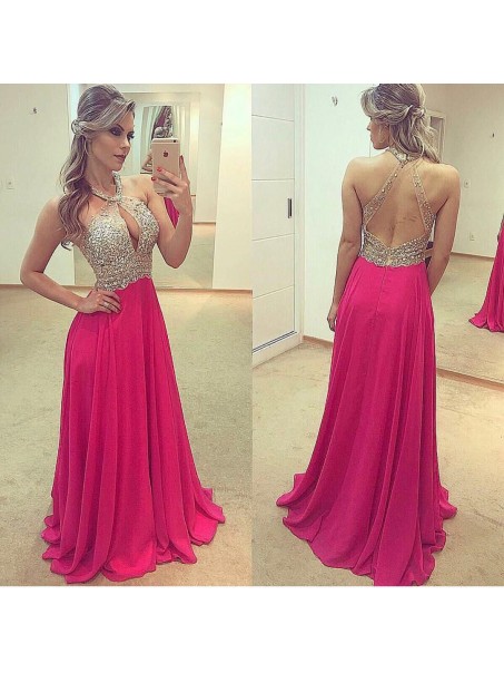 Sexy Beaded Chiffon Prom Formal Evening Party Dresses 996021269